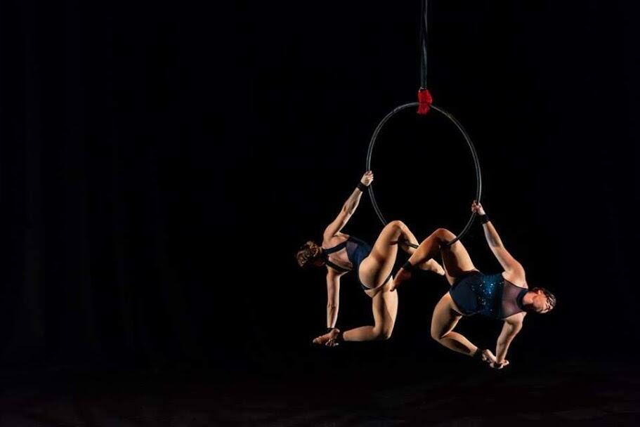Yasmin & Kerry performing Aerial Hoop